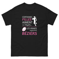 Thumbnail for T-shirt Béziers noir - Certaines filles aiment le rugby