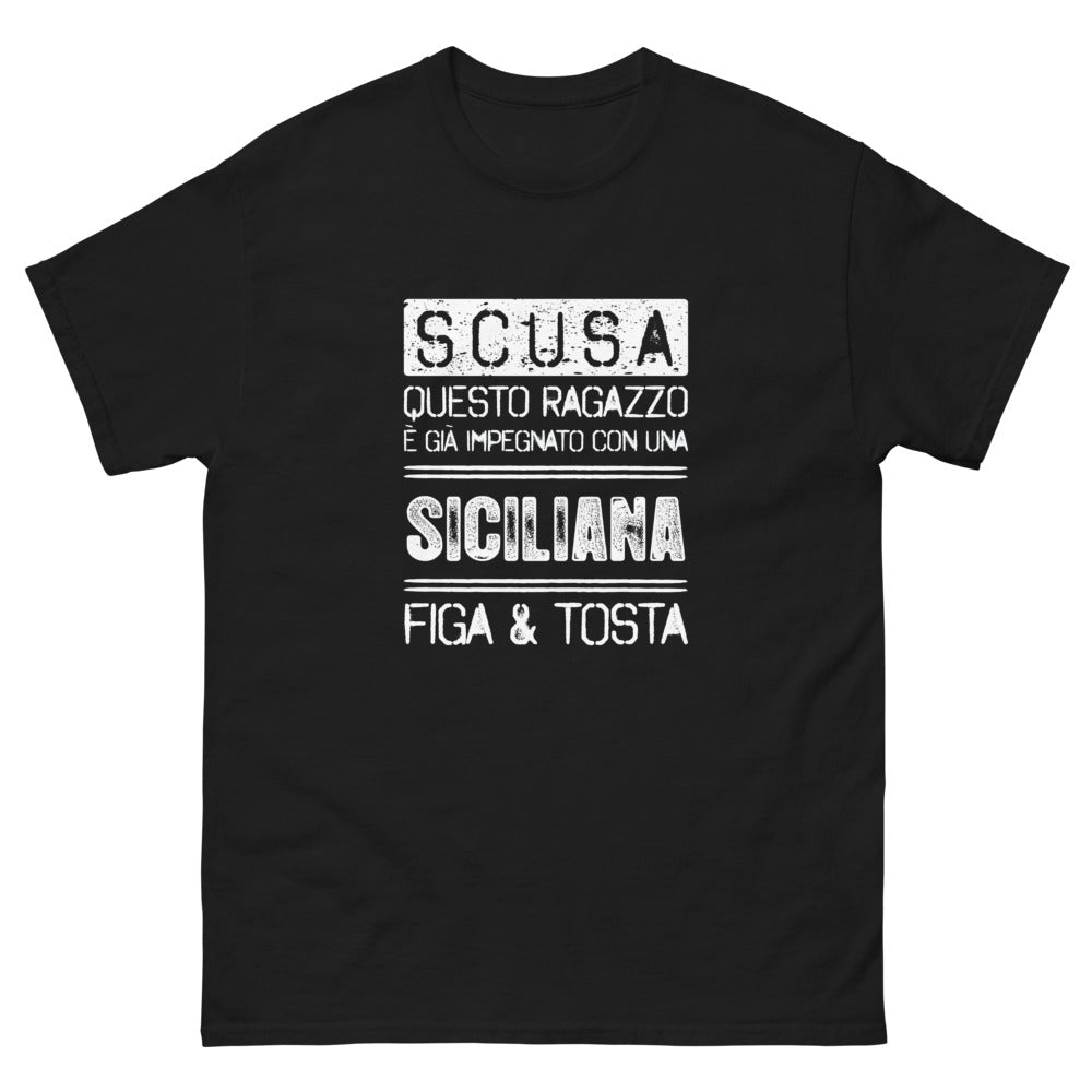 T-Shirt Siciliano nero - Orgoglio Siciliano con umorismo