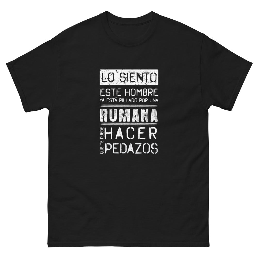 T-shirt Roumanie noir - Lo siento, este hombre ya está pillado