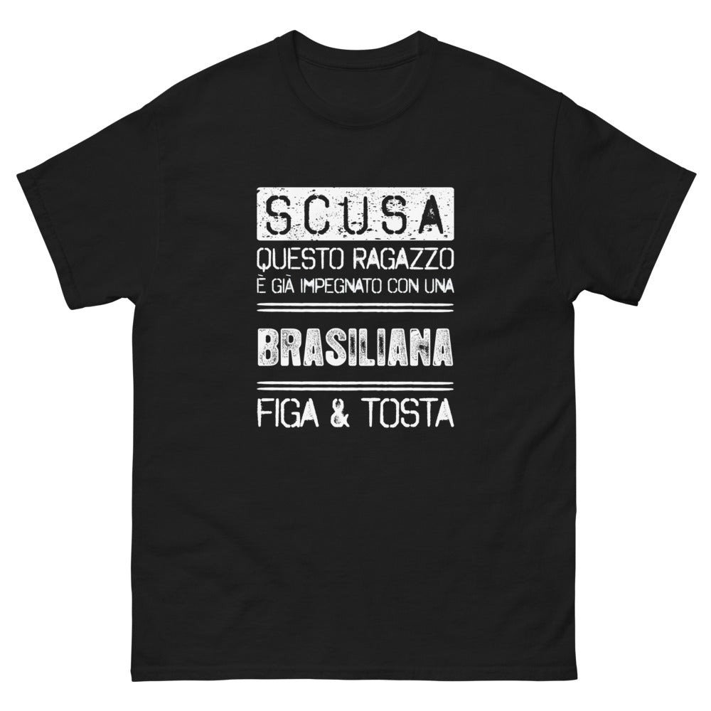 T-Shirt Italia Nero - Impegnato con una brasiliana figa tosta