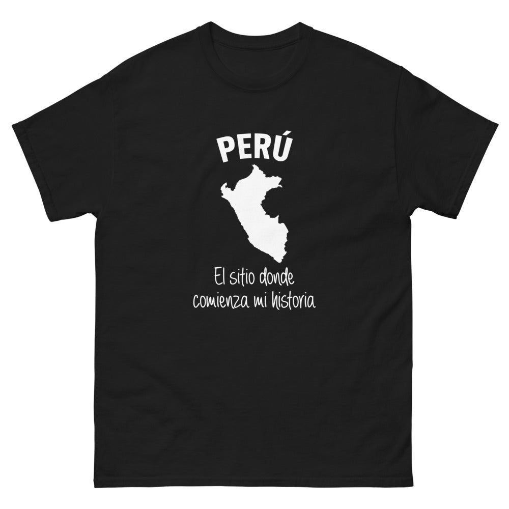 T-shirt Pérou noir - El sitio donde comienza mi historia