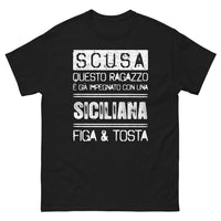 Thumbnail for T-Shirt Italia Nero - Impegnato con una siciliana figa tosta