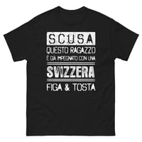 Thumbnail for T-Shirt Italia nero - Impegnato con una Svizzera Figa Tosta