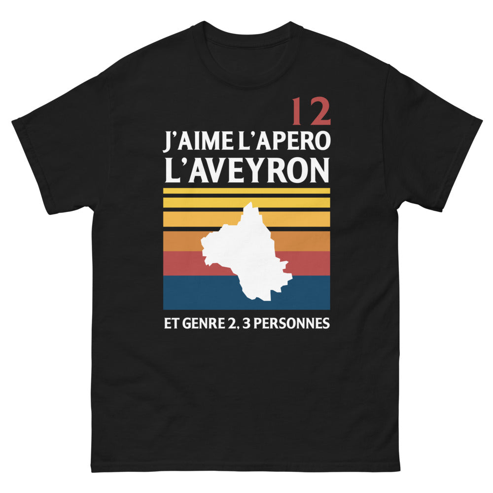 T-shirt Aveyron noir - J'aime l'apéro entre amis