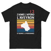 Thumbnail for T-shirt Aveyron noir - J'aime l'apéro entre amis