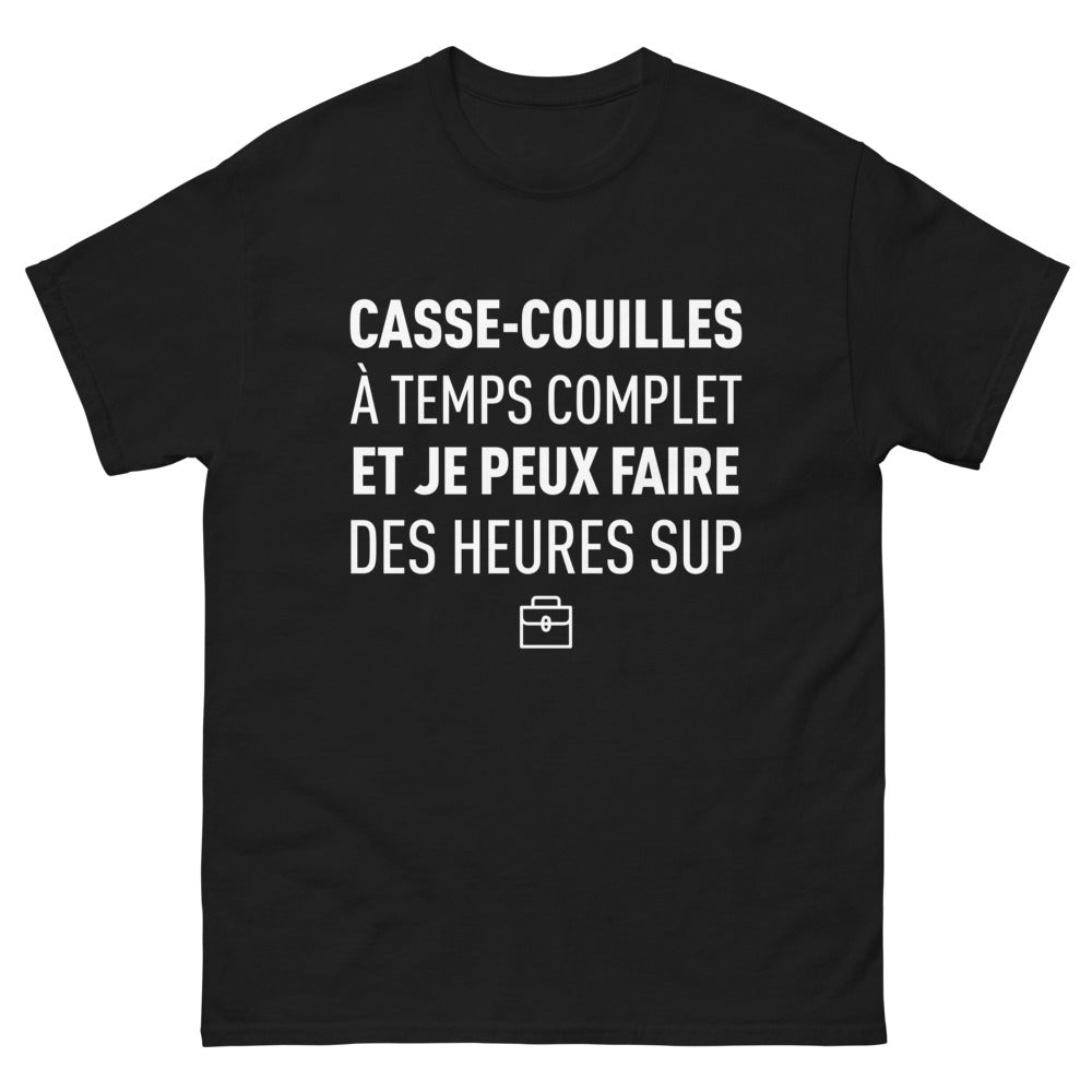 T-shirt humour noir - Casse-couilles à temps complet face