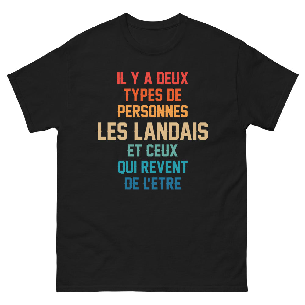 T-shirt Landes noir - Deux types de Landais humoristique