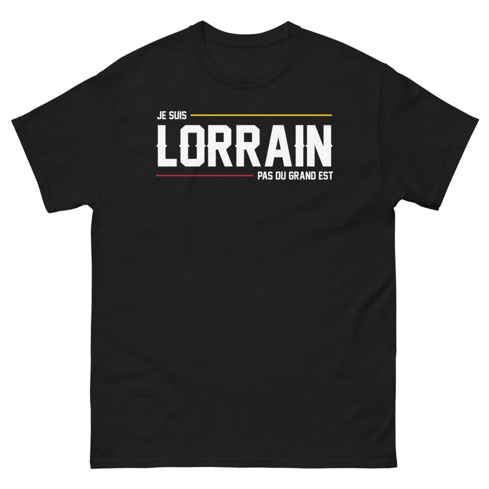 T-shirt Lorraine noir - Je suis Lorrain, pas du Grand Est