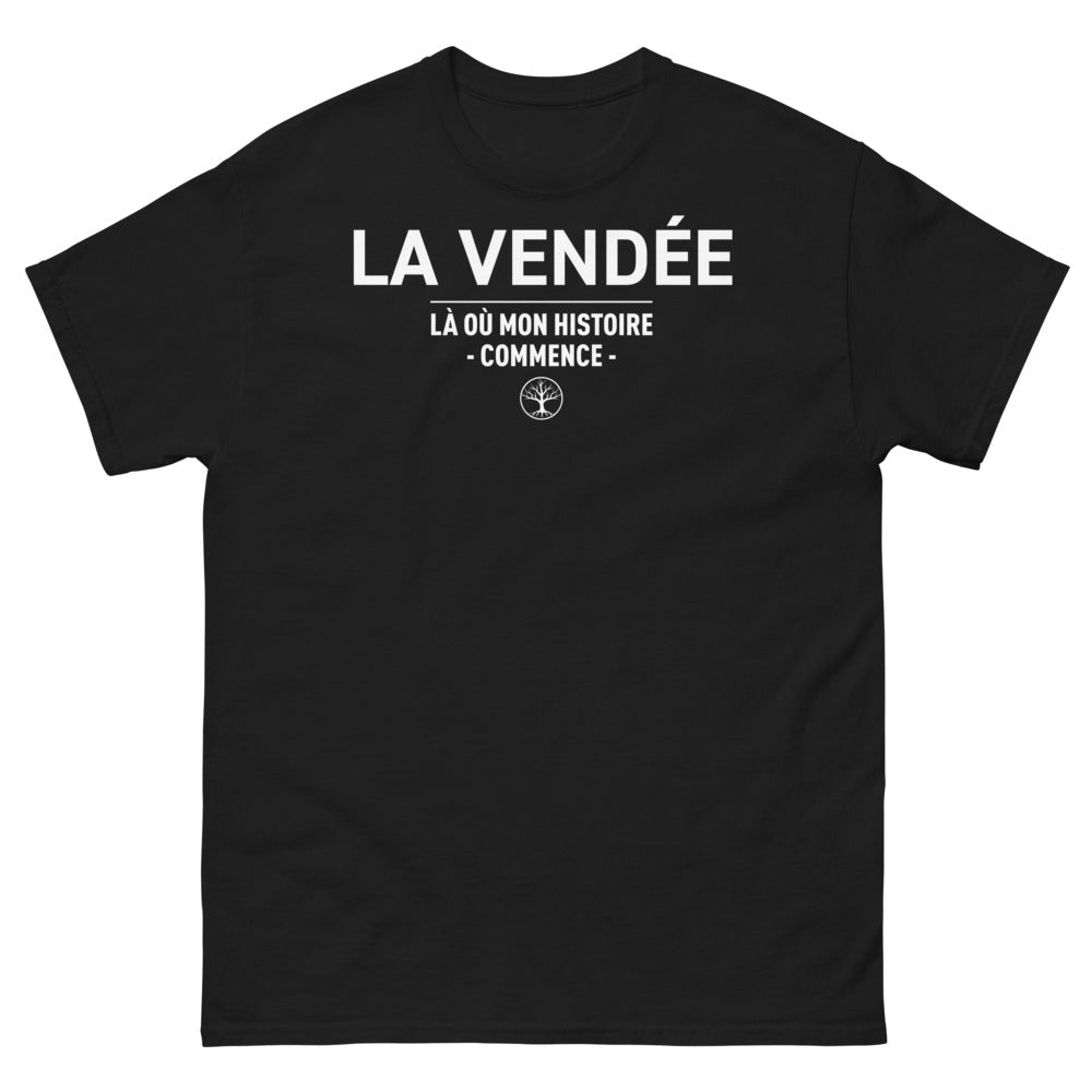 T-shirt Vendée noir - Là où mon histoire commence
