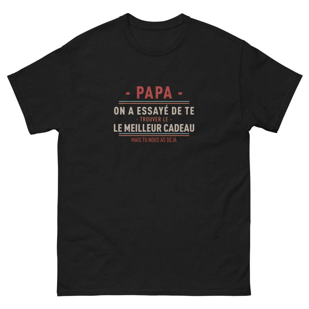 T-shirt Papa noir - Le meilleur cadeau pour les papas