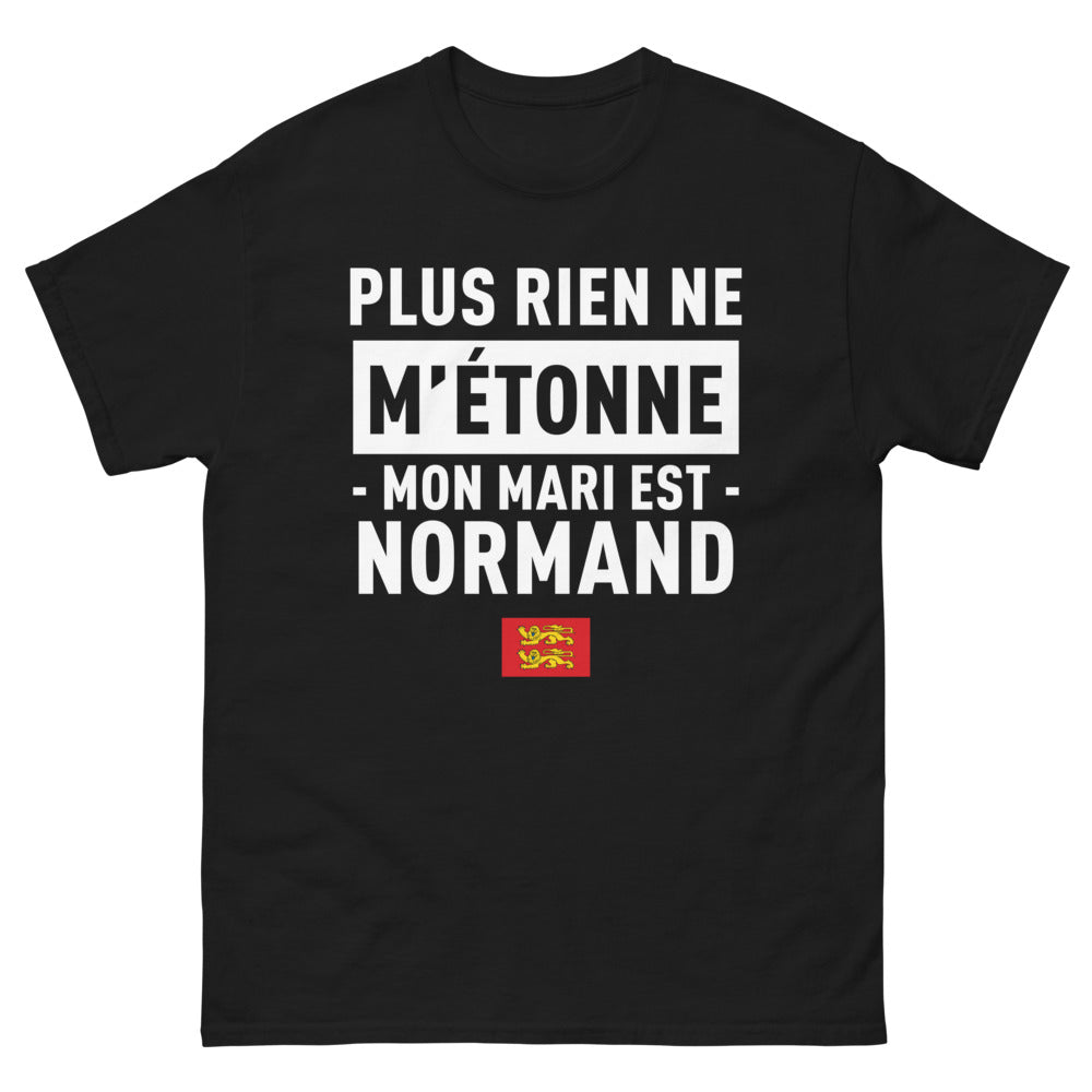 T-shirt Normandie noir - Mon mari est Normand