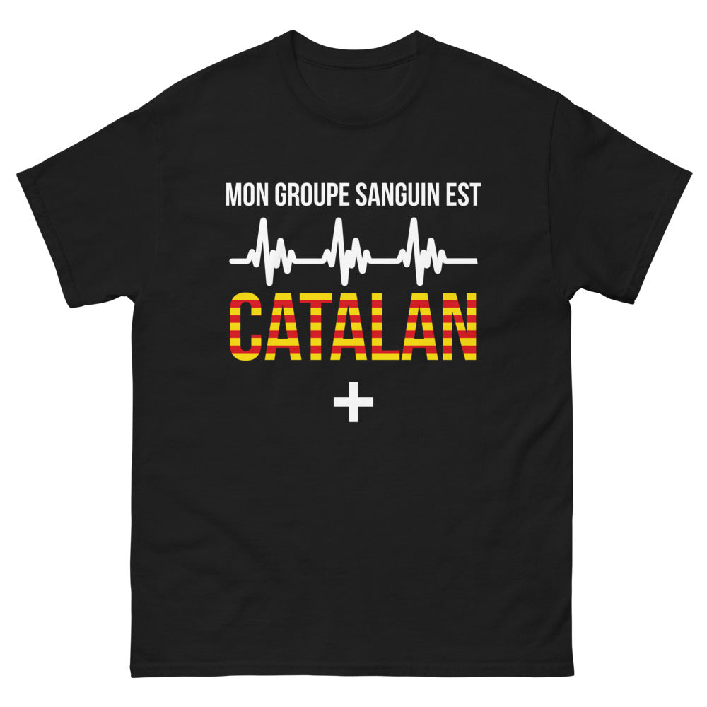 T-shirt Catalogne noir - Mon groupe sanguin est catalan