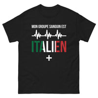 Thumbnail for T-shirt Italie noir - Mon groupe sanguin est italien