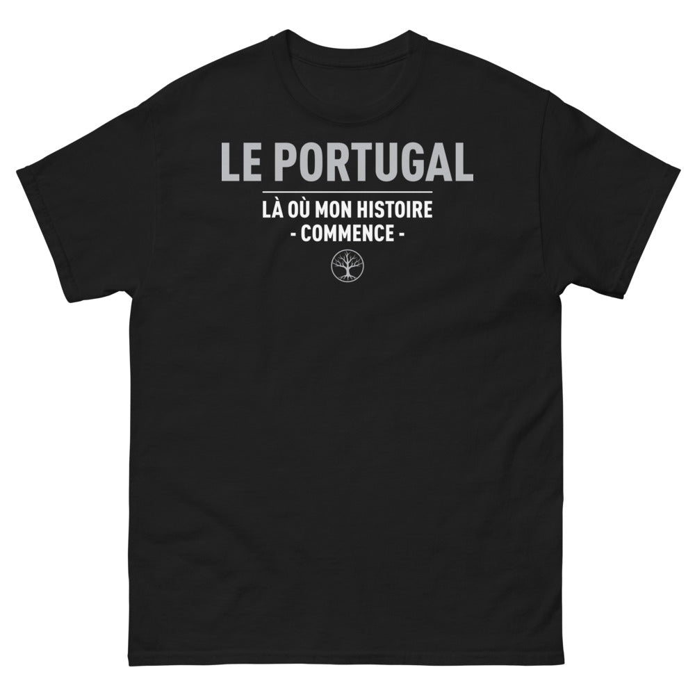 T-shirt Portugal noir - Là où mon histoire commence