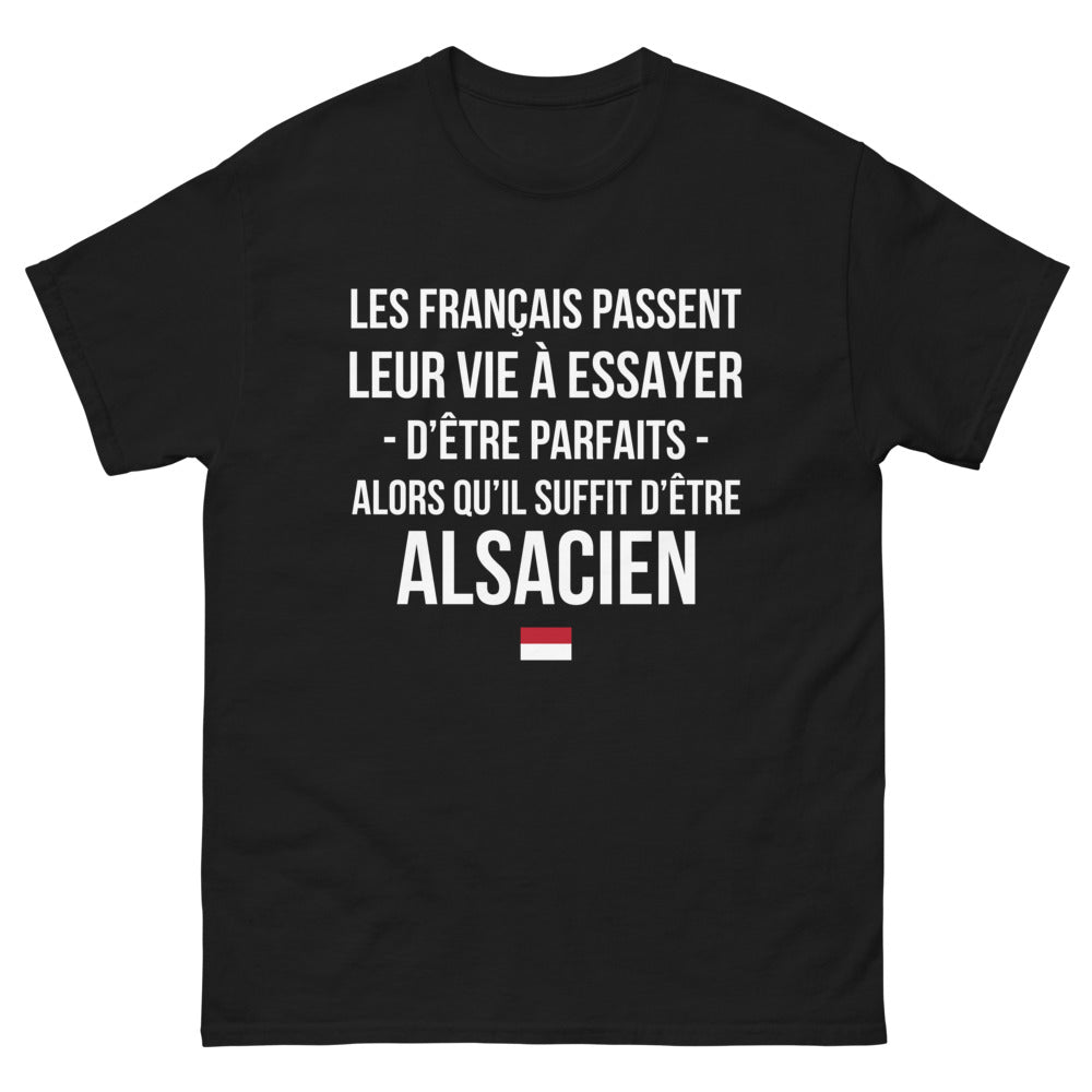 T-shirt Alsacien noir - Fierté et humour en Alsace