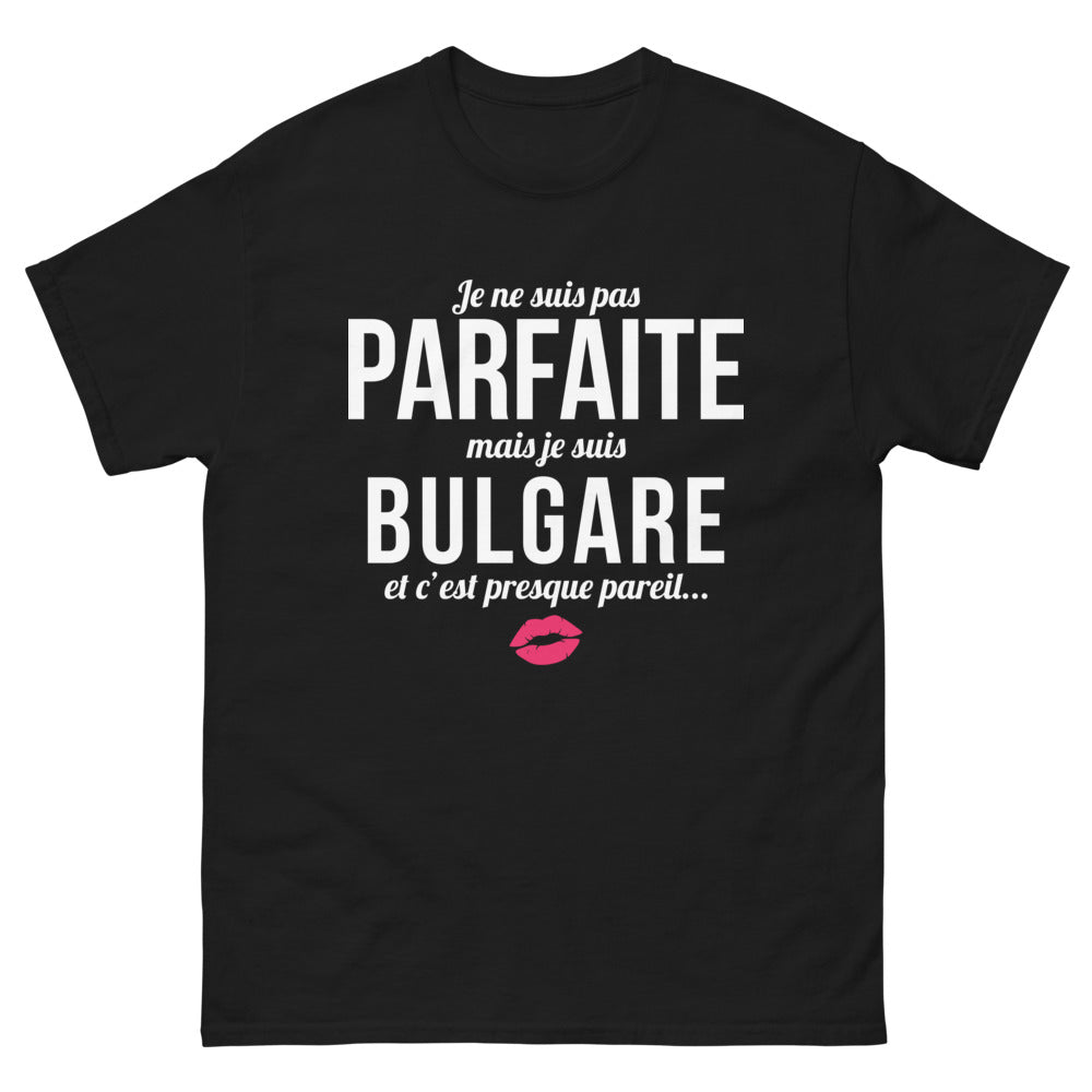 T-shirt Bulgarie noir - Je ne suis pas parfaite, presque parfaite