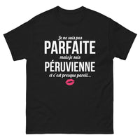 Thumbnail for T-shirt Pérou noir - Je ne suis pas parfaite mais je suis Péruvienne