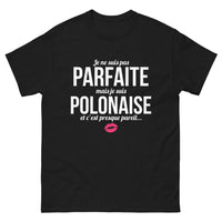 Thumbnail for T-shirt Pologne noir - Je ne suis pas parfaite, mais je suis polonaise