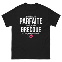 Thumbnail for T-shirt Grèce noir - Je ne suis pas parfaite mais je suis Grecque