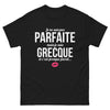 T-shirt Grèce noir - Je ne suis pas parfaite mais je suis Grecque