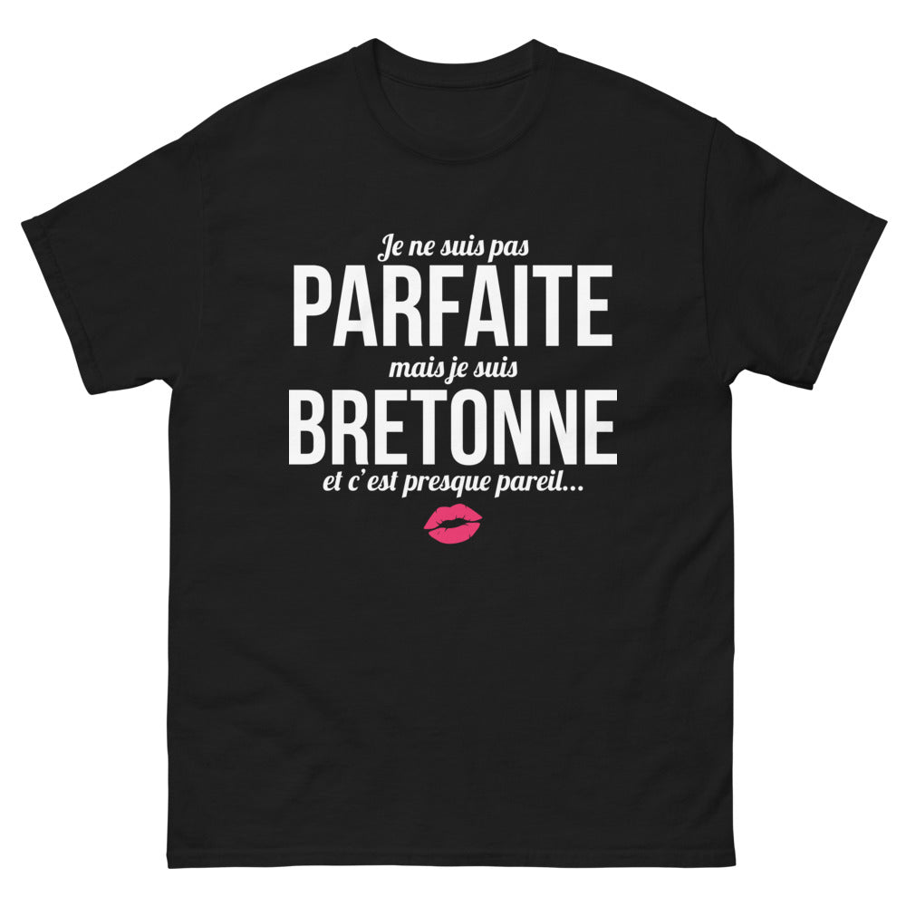 T-shirt Bretagne noir - Presque parfaite avec humour