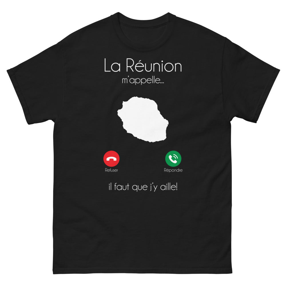 T-shirt La Réunion noir - La Réunion m'appelle, il faut que j'y aille