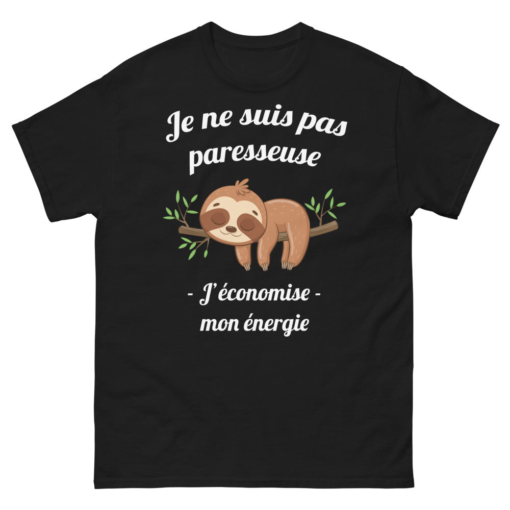 T-shirt femme noir - Optimiser son énergie avec humour