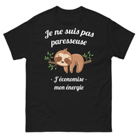 Thumbnail for T-shirt femme noir - Optimiser son énergie avec humour