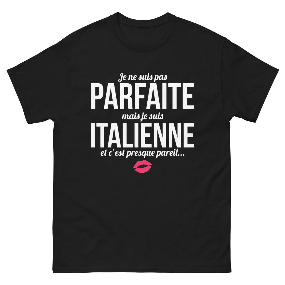 T-shirt Italie noir - Je ne suis pas parfaite, mais Italienne