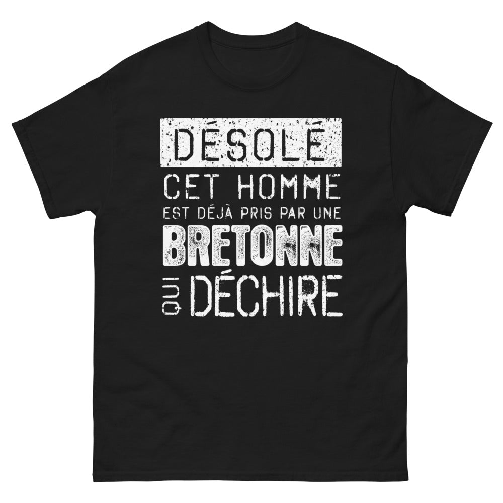 T-shirt Bretagne noir - Désolé, cet homme est déjà pris