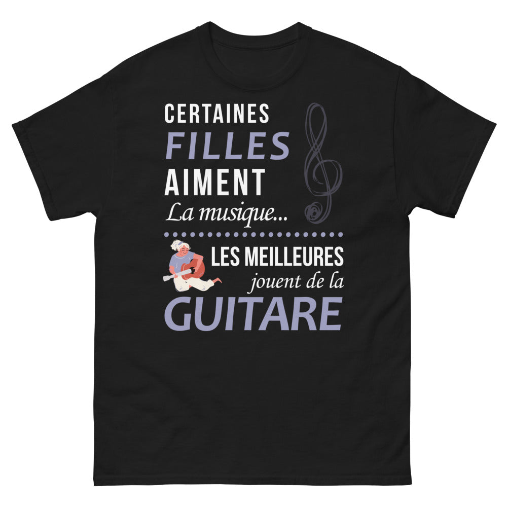 T-shirt Guitare noir - Passion et talent musical