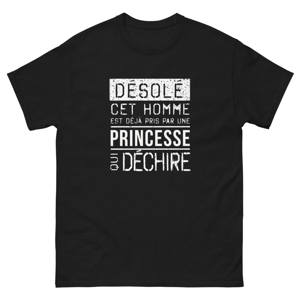 T-shirt homme noir - Fier d'être Prince Charmant
