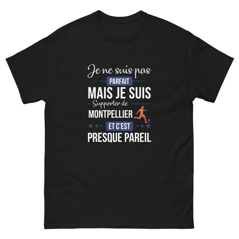 T-shirt Montpellier noir - Je ne suis pas parfait mais supporter