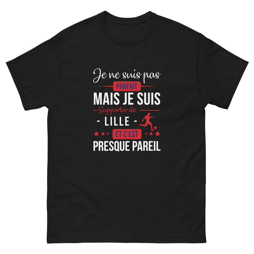 T-shirt Lille noir - Je ne suis pas parfait, mais supporter