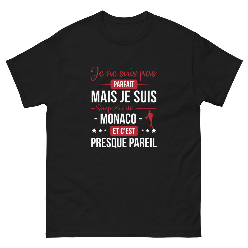 T-shirt Monaco noir - Je ne suis pas parfait mais supporter