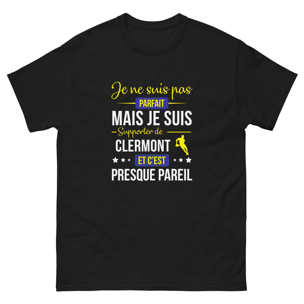 T-shirt Clermont noir - Je ne suis pas parfait mais je suis supporter