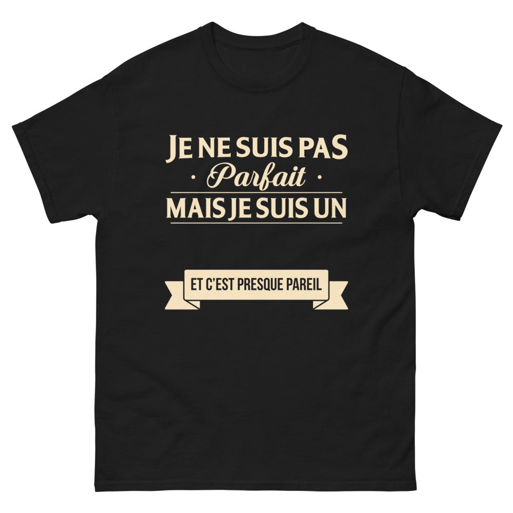 T-shirt Besançon noir - Je ne suis pas parfait mais je suis un Bisontin