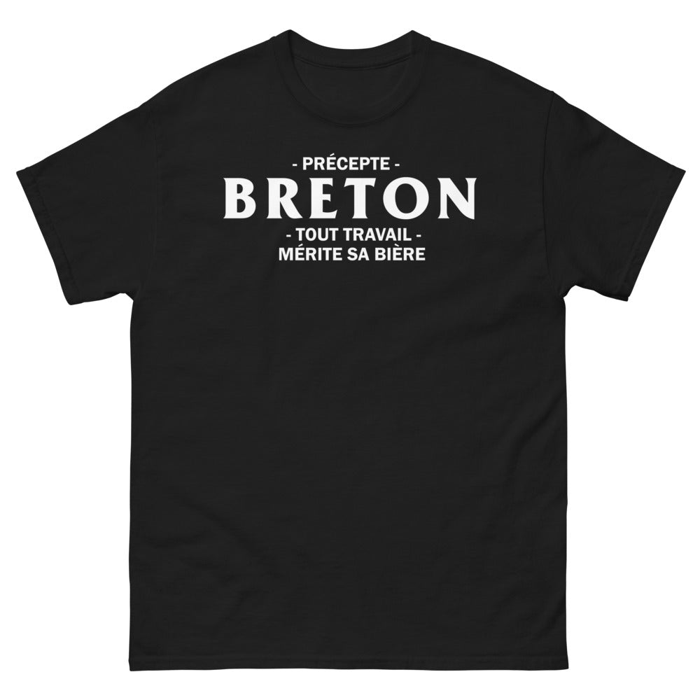 T-shirt Bretagne noir - Tout travail mérite sa bière