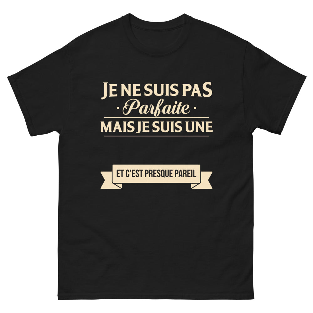 T-shirt Parisien noir - Je ne suis pas parfaite mais je suis Parisienne