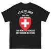 T-shirt Suisse noir - Et le 8e jour, Dieu créa les Suisses