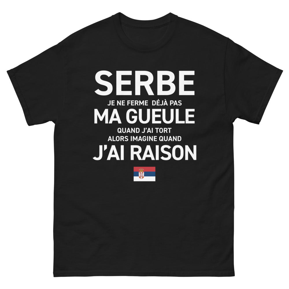 T-shirt Serbe noir - Je ne ferme pas ma gueule
