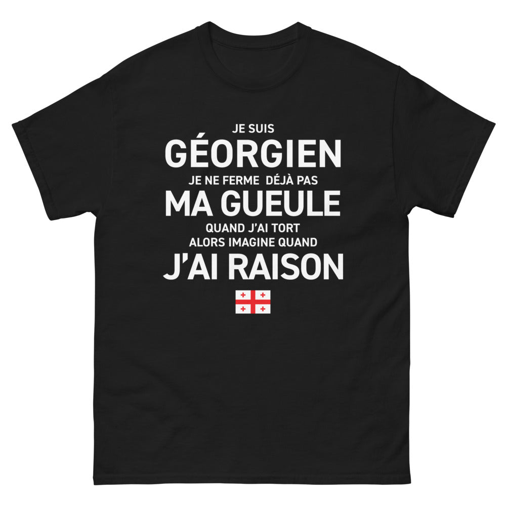 T-shirt Géorgien noir - Je ne ferme déjà pas ma gueule