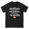 T-shirt Géorgien noir - Je ne ferme déjà pas ma gueule