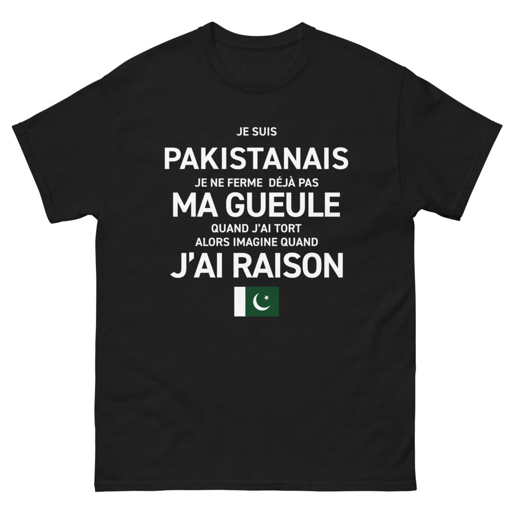 T-shirt Pakistan noir - Message audacieux et engagé