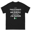 T-shirt Pakistan noir - Message audacieux et engagé