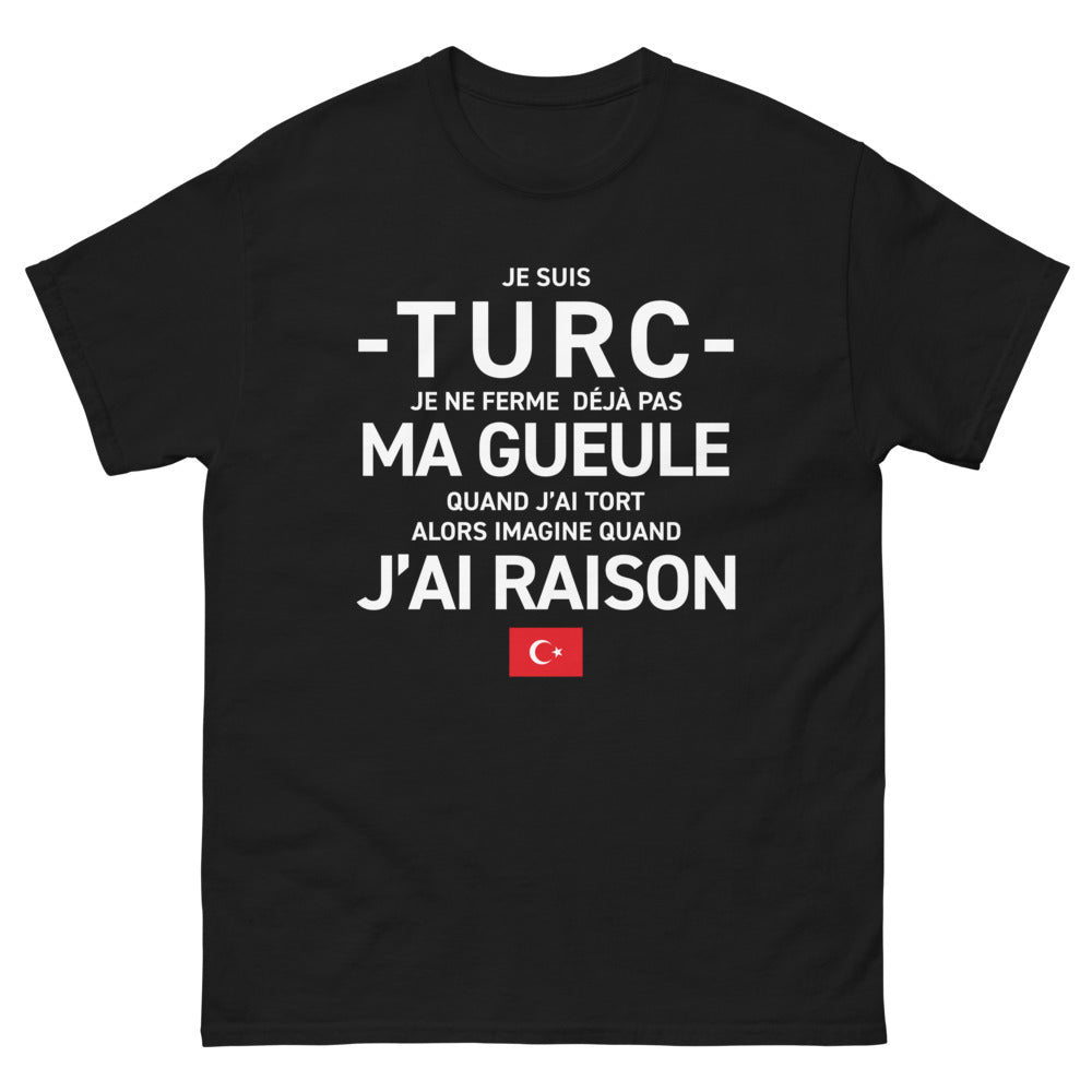 T-shirt Turquie noir - Je suis turc, j'affirme ma fierté