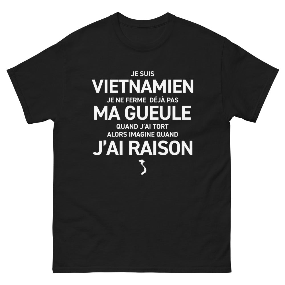 T-shirt Vietnam noir - Je suis Vietnamien, je ne ferme pas ma gueule