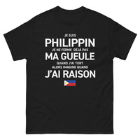 Thumbnail for T-shirt Philippin noir - Je suis Philippin, je ne ferme pas ma gueule