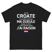 Thumbnail for T-shirt Croate noir - Je Ne Ferme Pas Ma Gueule