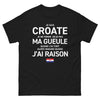 T-shirt Croate noir - Je Ne Ferme Pas Ma Gueule